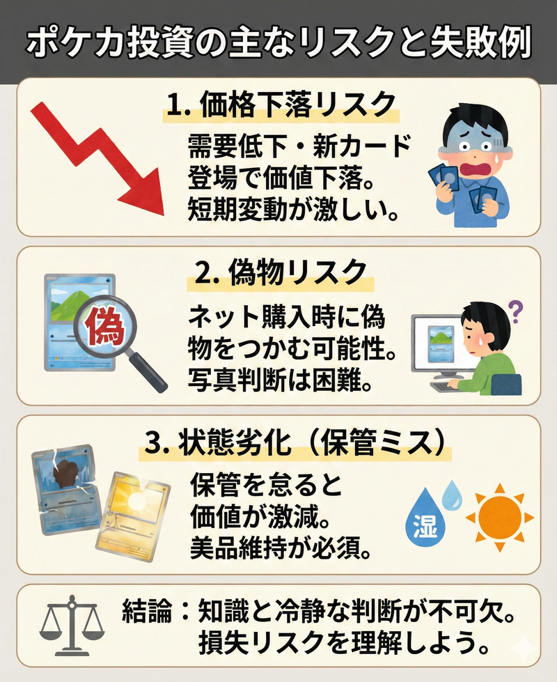 値下がり・偽物・需要変化などのリスク