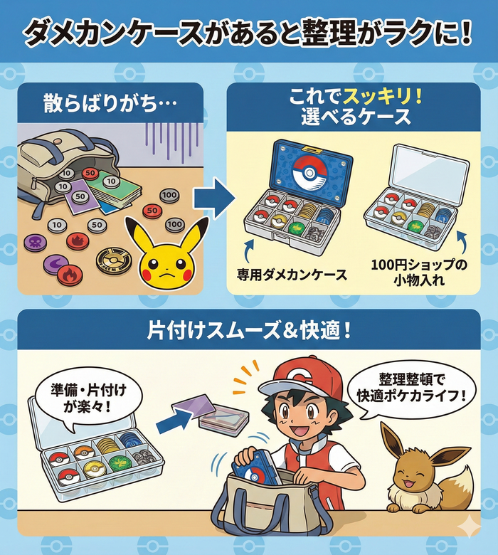 ダメカンケースがあると整理がラクに