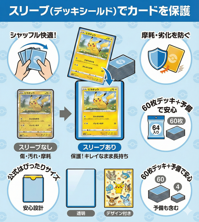 スリーブ（デッキシールド）でカードを保護しよう